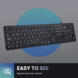 PERIBOARD-331 - Wired Backlight Scissor Keyboard with Large Print Letters