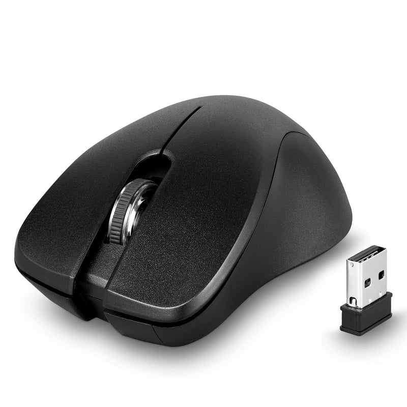 Perixx PERIMICE-621B Wireless Mouse - Silent, Ergo, Wireless 2.4 GHz - Black