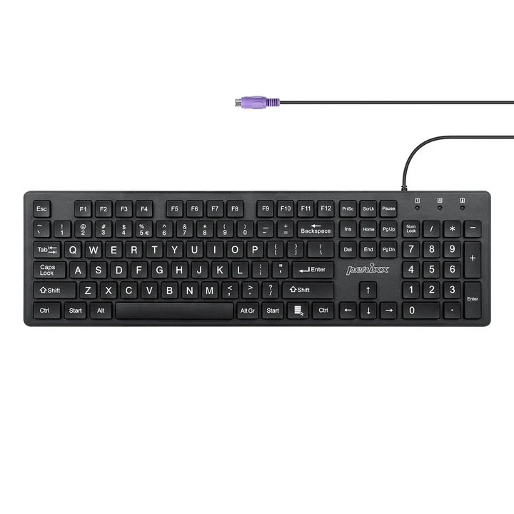 PERIBOARD-117 - Wired Standard Keyboard with Large Print Letters