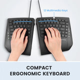 PERIBOARD-524 Wired Ergonomic Split Keyboard with Adjustable Tilt Angle