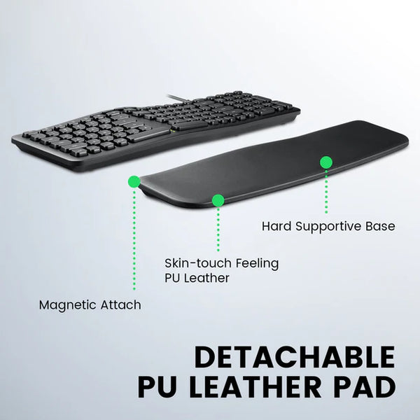 PERIBOARD-536 Wired Ergonomic Compact USB Keyboard