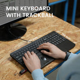 PERIBOARD-538 Wired Compact USB Keyboard with Trackball