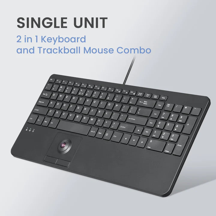 PERIBOARD-538 Wired Compact USB Keyboard with Trackball