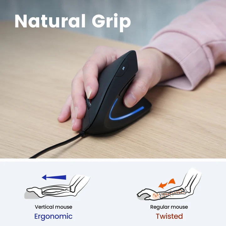 PERIMICE-513 - Wired Ergonomic Vertical Mouse