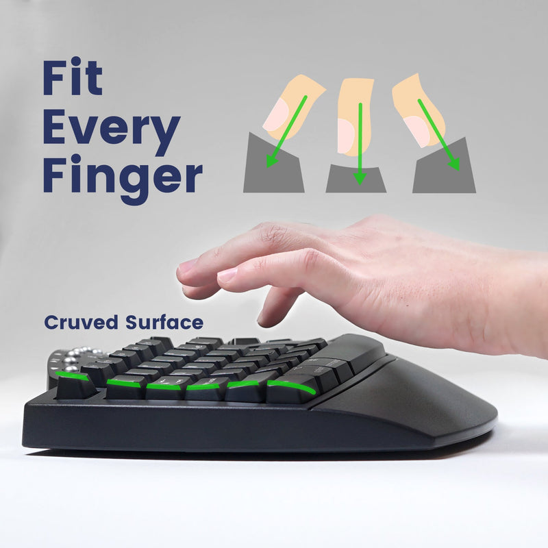 PERIBOARD-612 B - Wireless Ergonomic Keyboard plus Bluetooth Connection with curved surface fits every finger of yours.