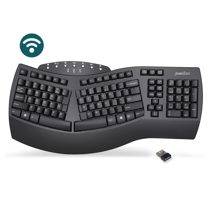 PERIBOARD-612 B - Wireless Ergonomic Keyboard plus Bluetooth Connection