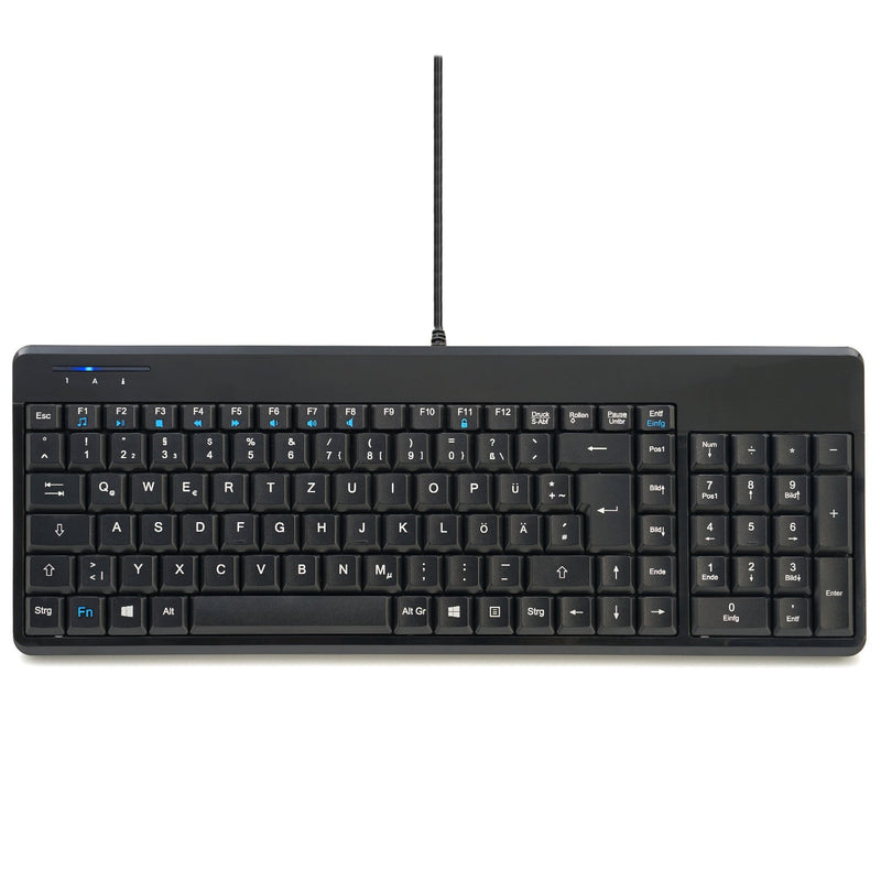 PERIBOARD-220 H - Wired Compact 75% Keyboard plus number pad and 2 extra USB ports in DE layout.