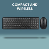 PERIDUO-613 B - Wireless Compact Set 90% Quiet Keys Keyboard and Quiet Click Mouse.