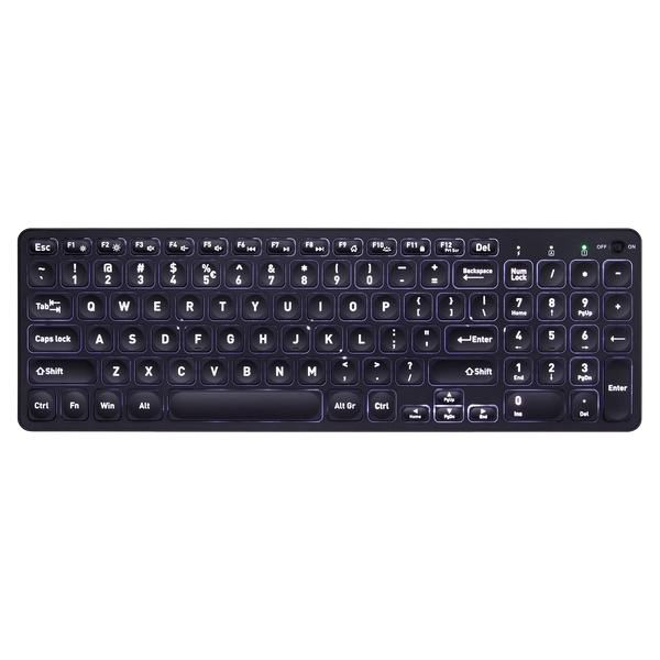 PERIBOARD-733 Wireless Compact Backlit Rechargeable Scissor Keyboard 80% with Large Print Letters and built-in Numpad