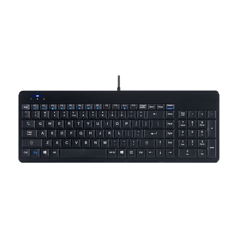 PERIBOARD-220 H - Wired Compact 75% Keyboard plus number pad and 2 extra USB ports