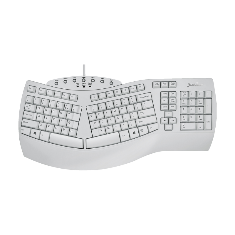 PERIBOARD-512 W - Wired White Ergonomic Keyboard