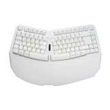 PERIBOARD-613 W - Wireless White Ergonomic Keyboard 75% plus Bluetooth Connection in DE layout.