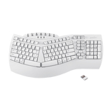 PERIBOARD-612 W - Wireless White Ergonomic Keyboard plus Bluetooth Connection.