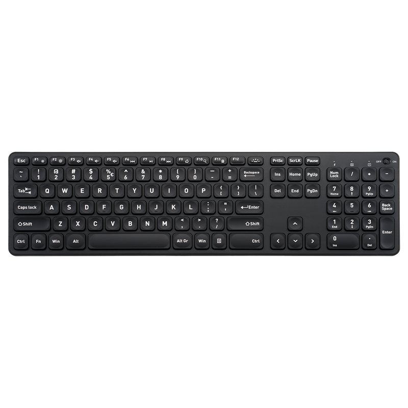 PERIBOARD-718B Wireless Backlit Rechargeable Scissor Keyboard with Large Print Letters