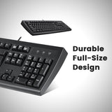 PERIBOARD-107 - PS/2 Black Standard Keyboard with durable full-size design.