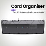 PERIBOARD-107 - PS/2 Black Standard Keyboard with cord organizer to keep the 1.8m (5.9ft) cable