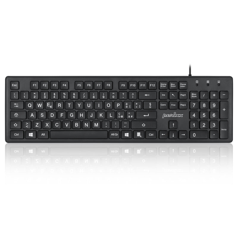 PERIBOARD-117 - Wired Standard Keyboard with Big Print Letters in italian layout.