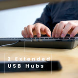PERIBOARD-220 H - Wired Compact 75% Keyboard plus number pad with 2 extended USB hubs.