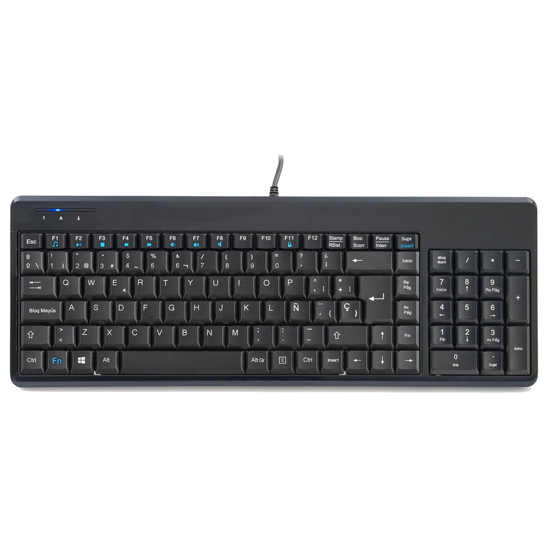 PERIBOARD-220 U - Wired Piano Black Compact 75% Keyboard plus Number Pad in spanish layout