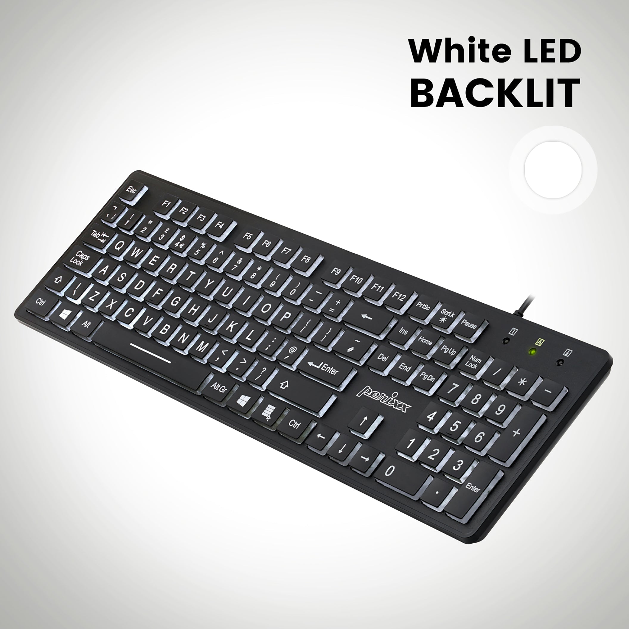 Keyboard with led online keys