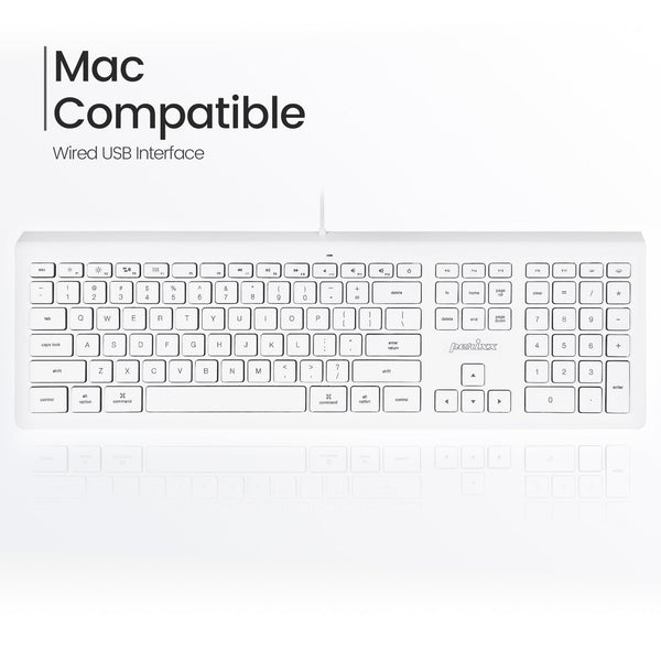 PERIBOARD-323 - Wired Backlit Mac Keyboard Quiet keys with USB interface
