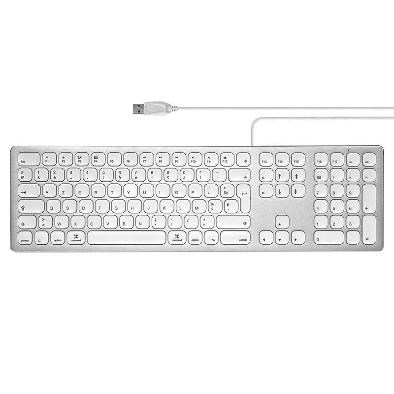 PERIBOARD-325 - Backlit Mac Keyboard Quiet key extra USB ports with no manufacturer mark in FR layout