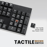 PERIBOARD-328 - Backlit Mechanical Standard Keyboard with tactile brown switch