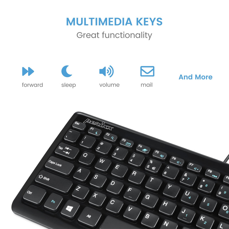 PERIBOARD-407 B - Wired 75% Keyboard with multimedia keys.