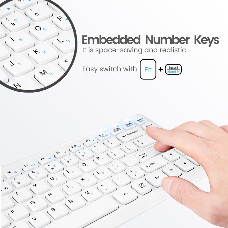 PERIBOARD-407 W - Wired White 75% Keyboard with embedded number keys