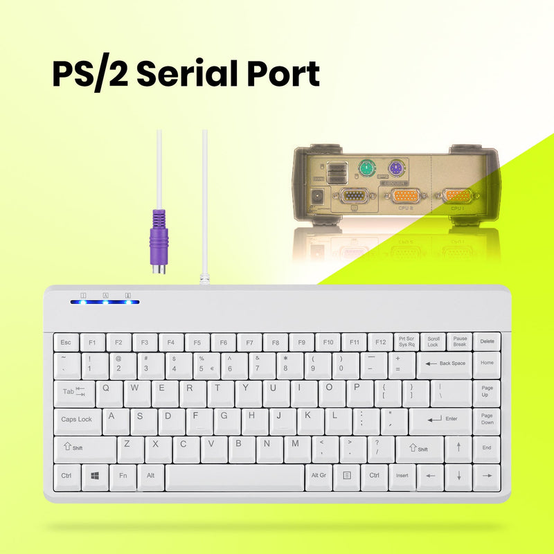 PERIBOARD-409 P W - Mini 75% PS/2 White Keyboard ONLY for PS/2 serial port