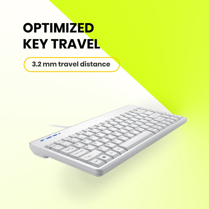 PERIBOARD-409 P W - Mini 75% PS/2 White Keyboard with optimized key travel of 3.2mm