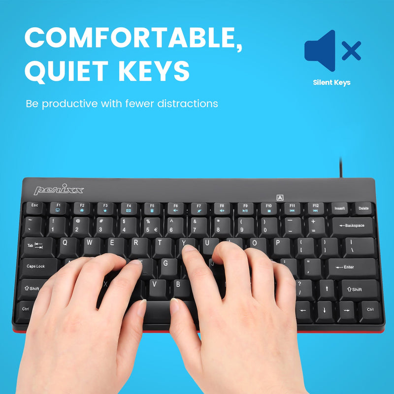 PERIBOARD-422 - 70% Mini USB-C Keyboard ONLY for USB-C type Quiet keys. Fewer distractions.