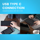 PERIBOARD-422 - 70% Mini USB-C Keyboard ONLY for USB-C type Quiet keys. ONLY for USB-C type plug like tablet.
