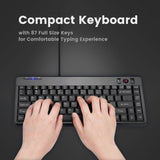 PERIBOARD-505 H PLUS - Wired Mini Trackball Keyboard 75% in compact size for smaller hands