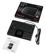 PERIBOARD-510 H PLUS - Wired Super-Mini 75% Touchpad keyboard Quiet Keys extra USB Ports with package and user manual