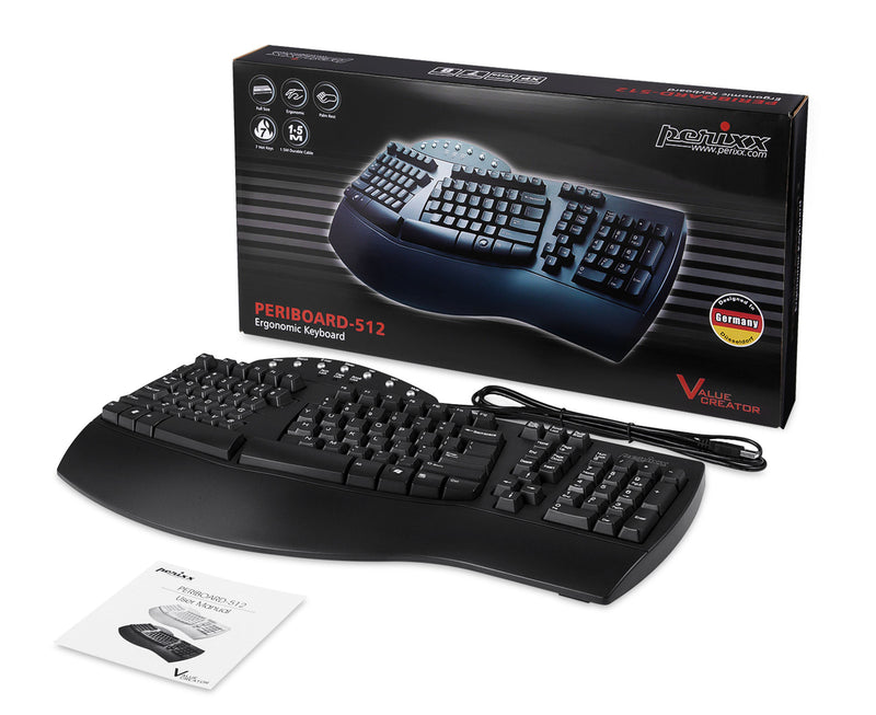 PERIBOARD-512 - Wired Ergonomic Keyboard 100%
