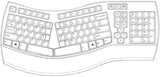 PERIBOARD-512 W - White Wired Ergonomic Keyboard layout.
