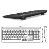 PERIBOARD-513 - Wired Touchpad Keyboard 100% with adjustable legs. 45.6 x 16 x 3 cm with a tilt design.