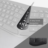 PERIDUO-505 - Wired Ergonomic Combo (100% keyboard and vertical mouse) with 4-way scroll navigation.