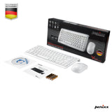 PERIDUO-707 W PLUS - Wireless White Mini Combo (75% keyboard) with package, batteries and user manual.