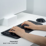 PERIDUO-714 - Wireless Standard Combo with Palm Rest and Silent Keys. Built for your comfort and eases your wrist pain.